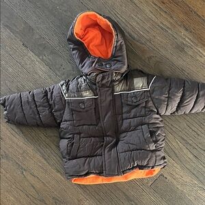 Kids Puffer Jacket with Hood - Brown and Orange by Old Navy size 12-18 months
